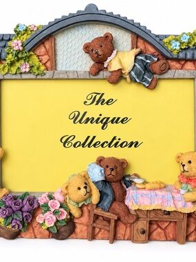 Cute Yellow Teddy Bear Picture Frame